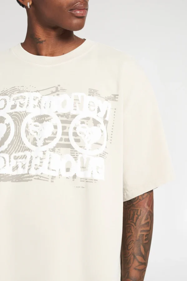 RANSOM NOTE TEE IVORY WASHED